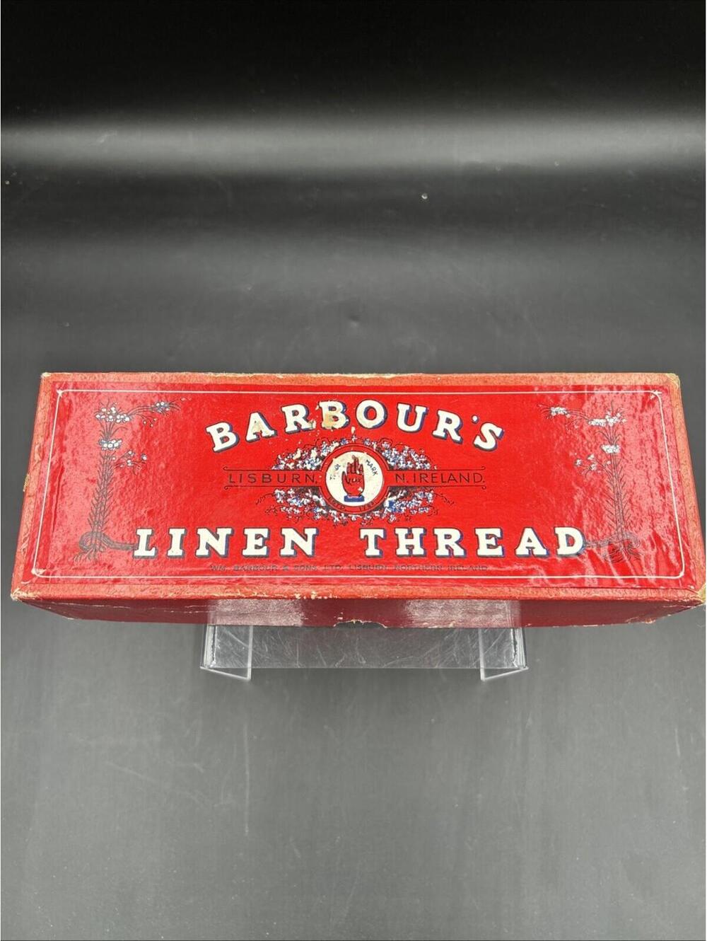 Vtg Antique Barbours Linen Thread Box Only